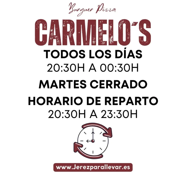 Horario de carmelos burguer Jerez