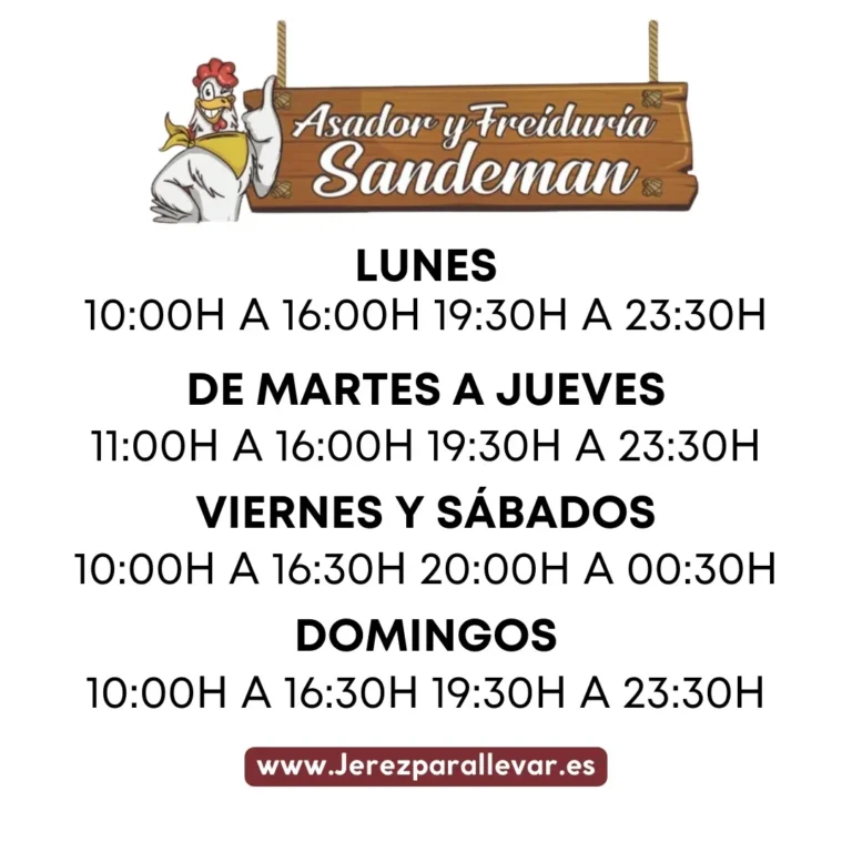 Horario de Carta de Asador Sandeman Jerez